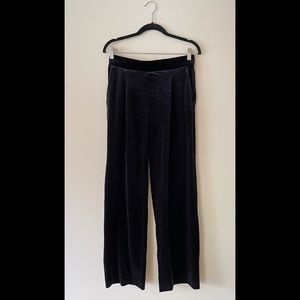 NWT | LOFT Black Velvet High Waist Wide Leg Pants
